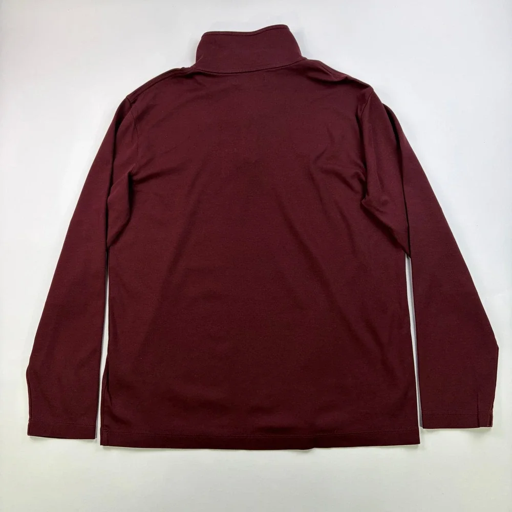 Banana Republic Luxury Touch Performance 1/4 Zip Pullover Mens L Burgundy Cotton